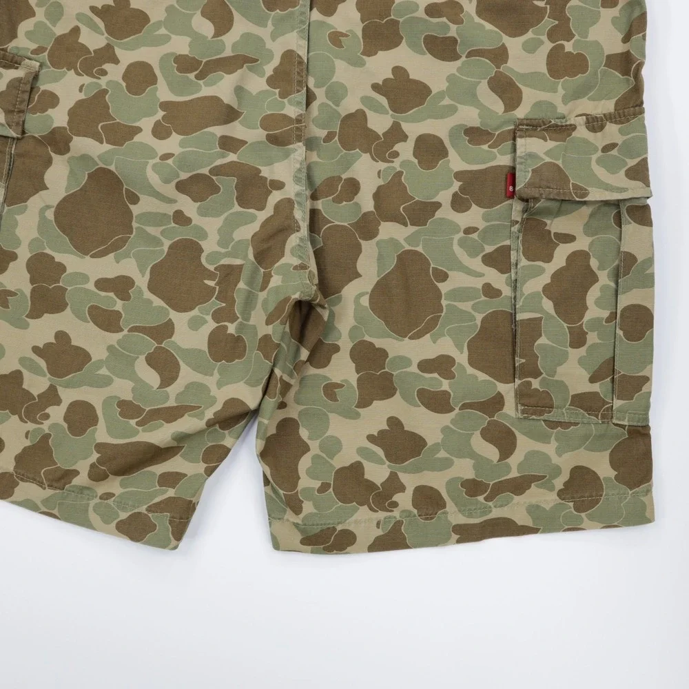 Levi's Men's Carrier Cargo Cotton Camo Relaxed Fit Shorts Green/Brown Size 40